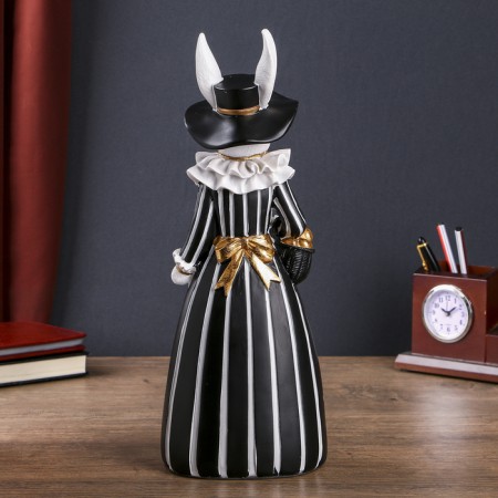 Souvenir Polystone "Bunny-Private lady with a basket" 35x13.5x10.5 cm-5