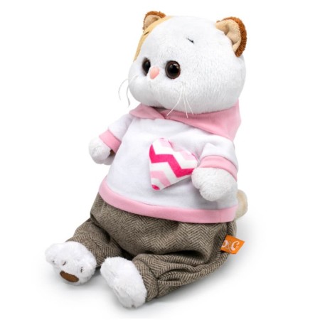Soft toy "Li", in a hoodie with a heart and pants, 24 cm-1