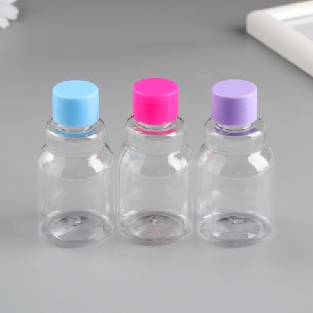 Bank for scrapbooking plastic "Bottle with a ring" 50 ml mix 3.7x3.7x7.5 cm