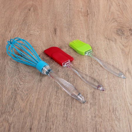 Set for baking the share "ice", 3 objects: a blade 23.5 cm, a brush 20.5 cm, a corolla 25 cm, color mix-2