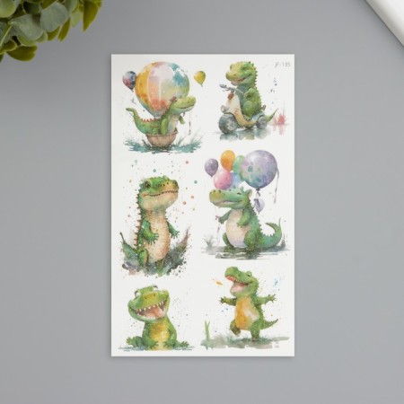 Tattoo on the body phosphorus with sparkles "crocodile" 7.5x12 cm