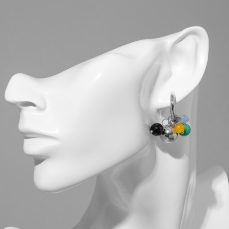Earrings with the removable element "Transformer" a handful, colored in silver-3