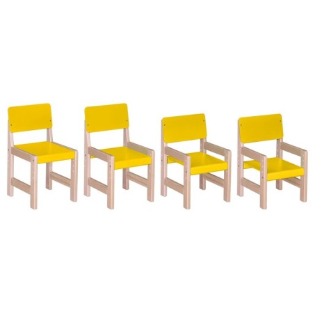 Stool adjustable birch "cornflower", yellow color-1