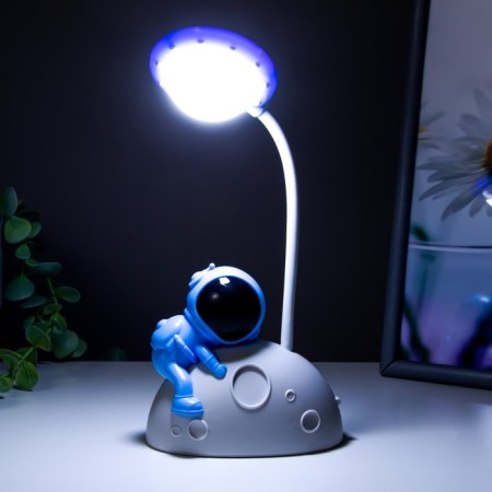 Board lamp "Cosmonaut on the Moon" LED 3W USB AKB White-blue 11.5x7.5x28 cm-2