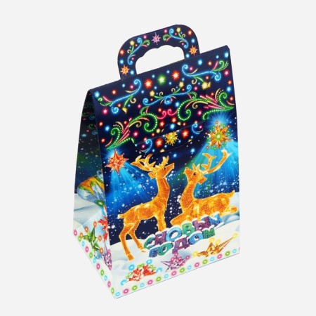 New Year. Gift box New Year's handbag mini "Neon. Installation" 140 x 100 x 223 cm.-2