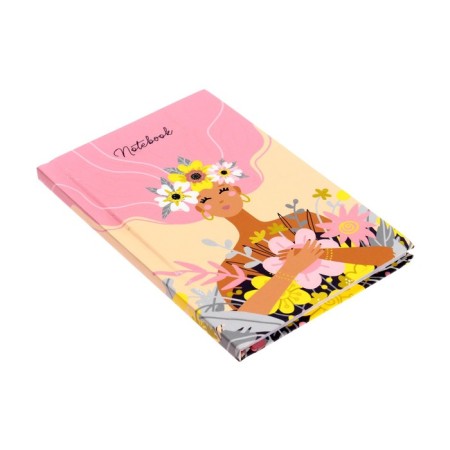 Notebook A6, 64 sheets to the point "Spring", solid cover, matte lamination, glitter, block 65g/m2-2