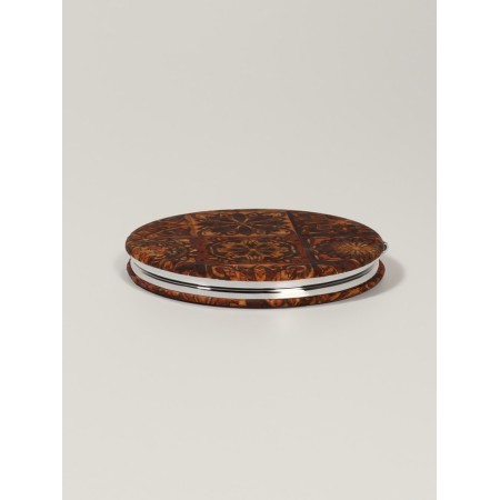 Mirror folding "Ornament", D = 7.2 cm, with an increase, brown color-3