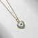 Piece-shaped “mini” heart with an eye, white blue in silver, 38 cm