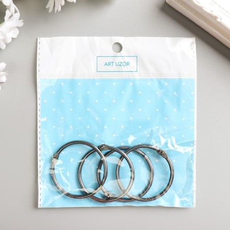 Rings for creativity (for photo albums) "black" int. D = 3.8 cm external. D = 4.5 cm set 4 pcs 258724-3