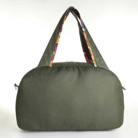 Sports bag with lightning, long belt, outer pocket, khaki color-1