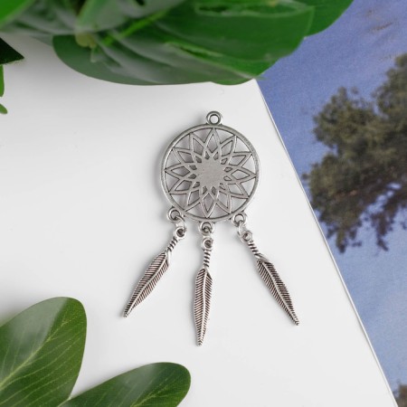 Decor Metal for creativity "Dreams with a stone" silver (A41017) 6.5x2.7 cm-2