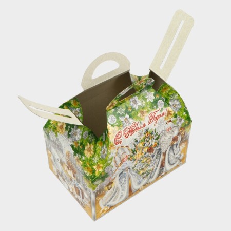 New Year. Gift box "New Year's charm" is a small casket 18.5 x 12.5 x 19cm.-3