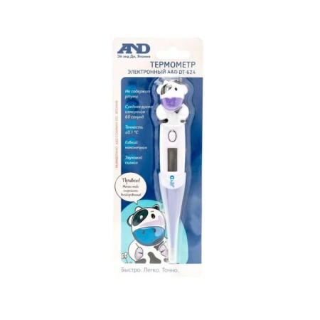 Electronic thermometer A&D DT-624, moisture-proof, flexible tip, memory, "cow"-1