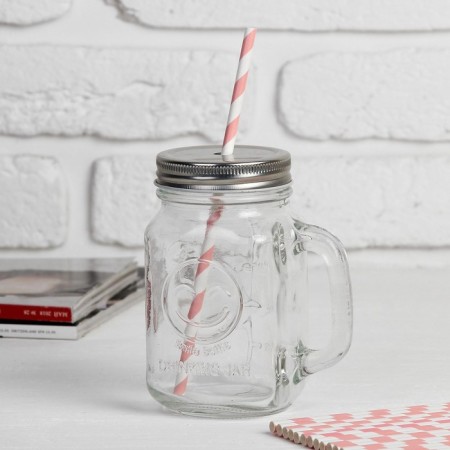 The cocktail tube "Spiral", set 25 pcs., White-pink color-1