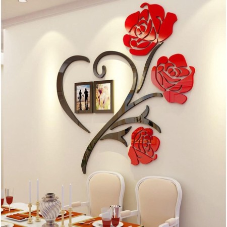 Interior stickers with photo frames "roses", decor on the wall, panel 100 x 100 cm-3