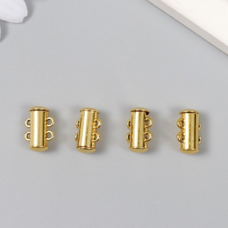 Fastener magnetic two -row metal gold 0.6x1.5 cm-1