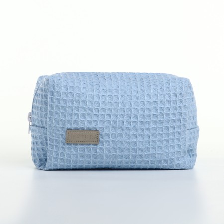 Textura zipper cosmetic bag, blue color-3