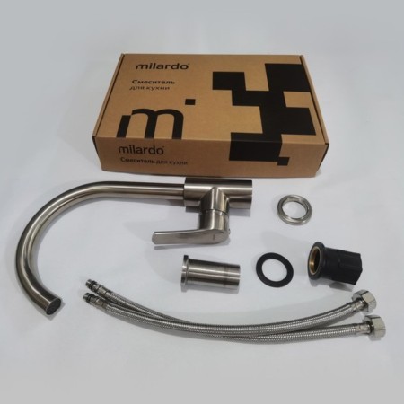 MILARDO MILARDO MELNJ05 kitchen mixer, pour 182 mm, color satin-4