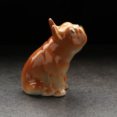 Porcelain figurine "French bulldog", chocolate, 4.5x7x8 cm-1