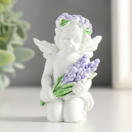 Polystone souvenir "Snowthrough angel with lavender, in a wreath of lavender" mix 7.2x4.8x4 cm-1