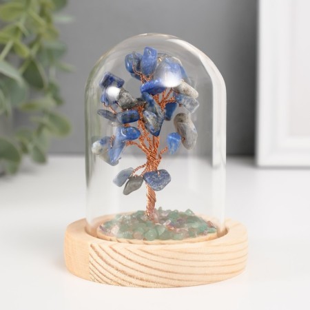 Souvenir "Cash tree in the flask" Blue 36 stones 7.8x7.8x10 cm