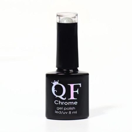 Gel nail polish, Chrome, shimmer, 3 phase, 8ml, led/uv, silver color (021)-8