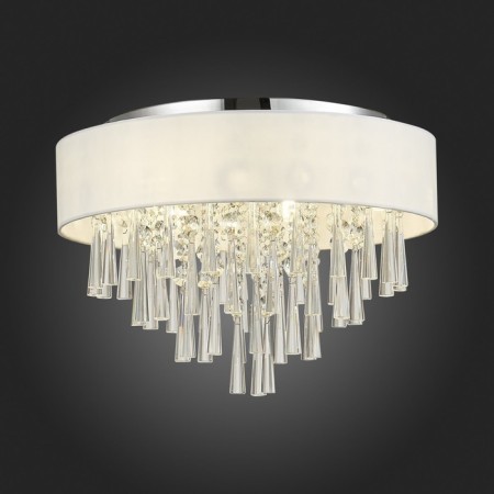Ceiling lamp G9, 6x5W, 33x45 cm, chrome color, white, transparent-2