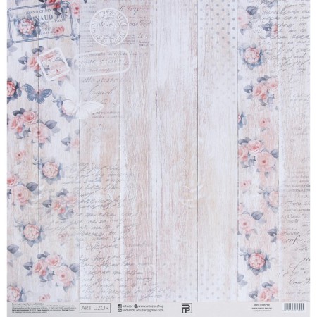 Scrapbooking paper "Pink Shebbi", 30.5 x 32 cm, 180 g/m²-3