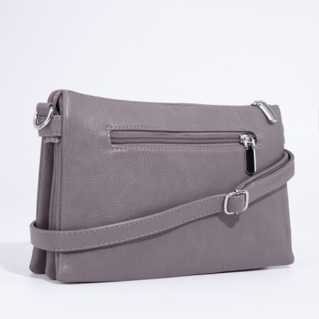 Bag Cross-Bodi with a zipper, gray color-1