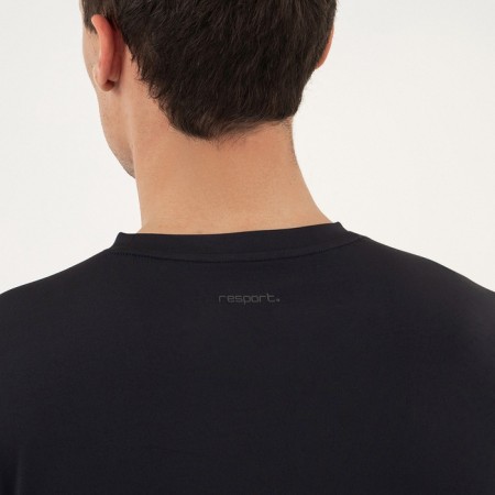 Men's T -shirt with inserts, basic, size m (48), black color-2