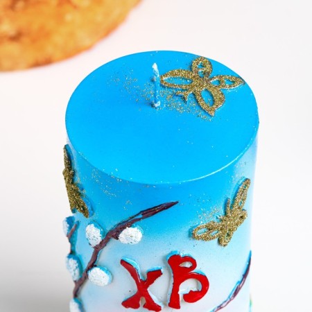 Candle-cylinder "Easter morning", 8x13.5 cm, 350 gr, mix-1