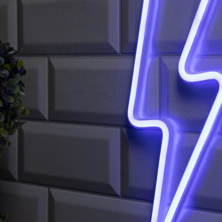 Neon sign "Lightning" 13 × 33.5 cm, AAX3 batteries (not in the kit), USB, glow of blue-2