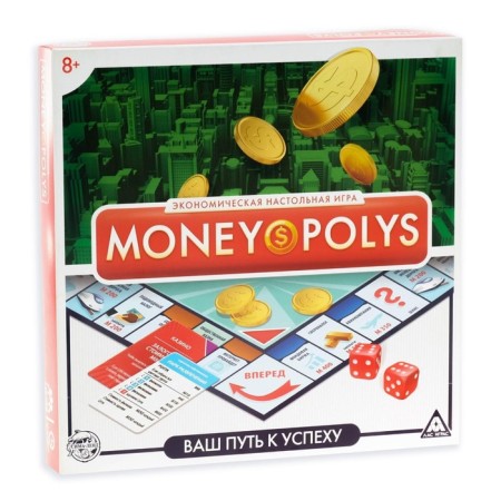 Board Economic Game "Money Polys", 60 cards, 8+-14