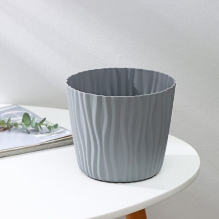 Kashpo for flowers with an insert “wave”, 2 l, d = 16 cm, h = 13.5 cm, color gray color-2