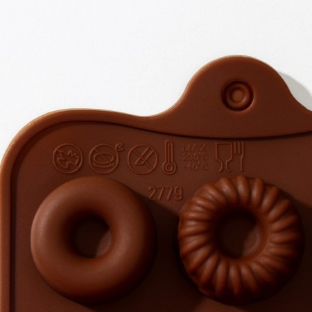 Form for chocolate of the share "Piria", silicone, 21 × 10.4 cm, 15 cells, brown color-8