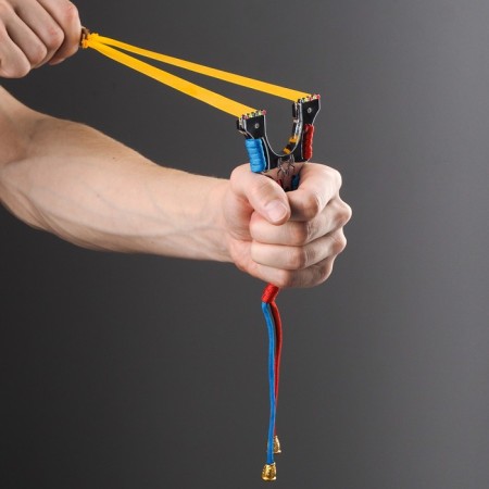 Metal slingshot "Spider", multi -colored, in a braid-1