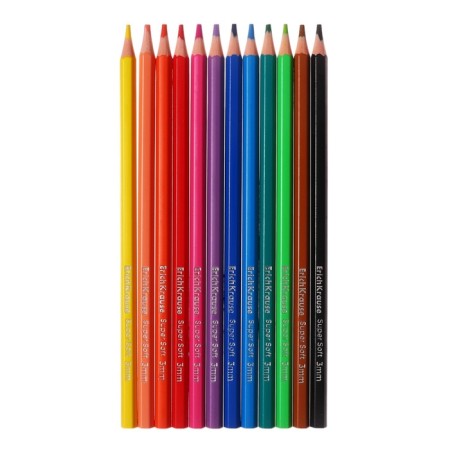 Pencils 12 colors Erichkrause Jolly Friends hexagonal, plastic with euro suspension-2