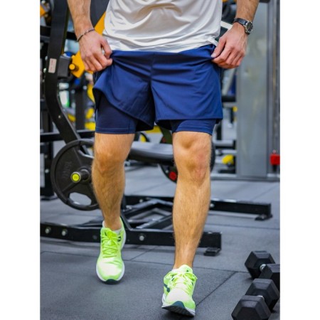 Male sports shorts, size 48, dark blue color