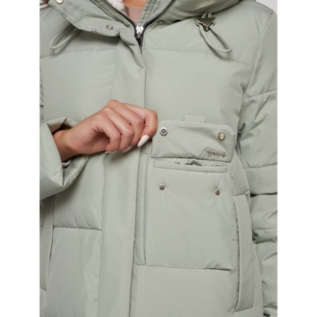 Coat insulated winter female, size 44, color light green-10