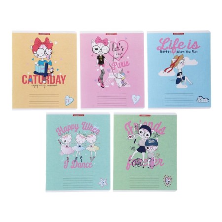 Notebook 18 sheets in the cell of "Cat Army", cover of paper, texture, offset unit, mix