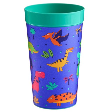 Children's glass with decor, 380 ill., Green color