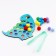Wooden sorter "Dino" with pompons and tweezers, 15 x 21 cm