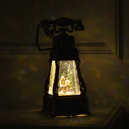 LED figure "Phone with a house" 13 × 26 × 11 cm, plastic, AAX3 batteries (not in the kit), USB, glow warm white-4