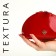 Cosmetic bag at the zipper textura, red color