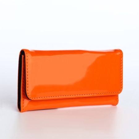 Women's wallet on a magnet, orange color
