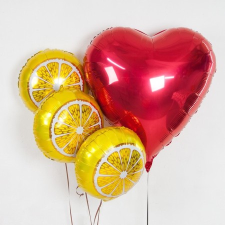 Foil ball 30 ", heart, red color-1