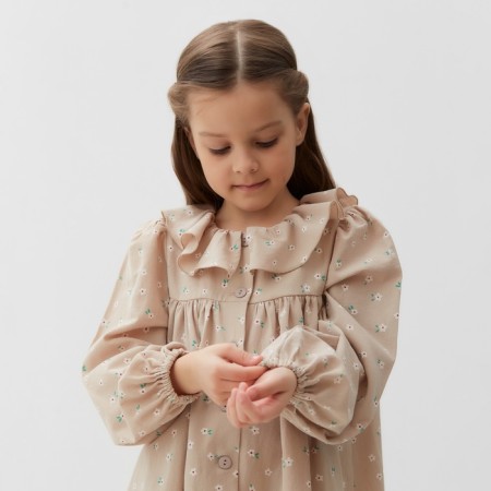 Children's dress with collar Kaftan, p. 32 (110-116), beige-9