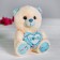 Soft toy "Bear with heart", blue color