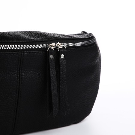Bag Cross-Bodi with a zipper, black color-2