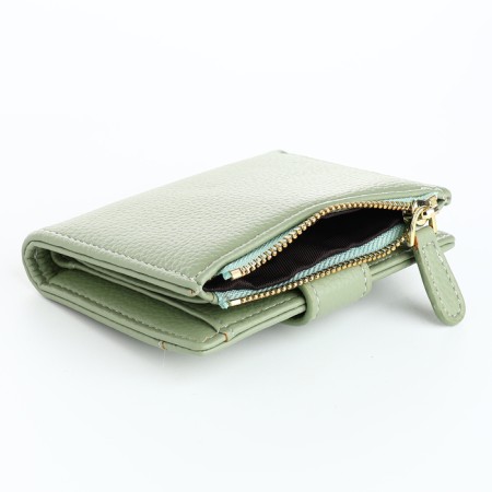 Women's wallet on the button, green color-3